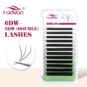 Fadvan Duplo3DW Eyelash Extensions D Curl Black False Eyelashes