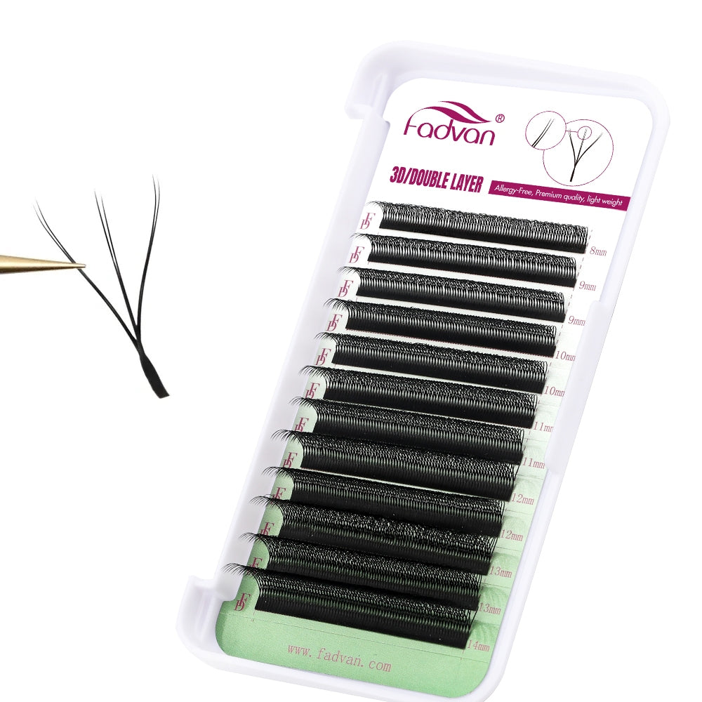 Fadvan Duplo3DW Eyelash Extensions D Curl Black False Eyelashes