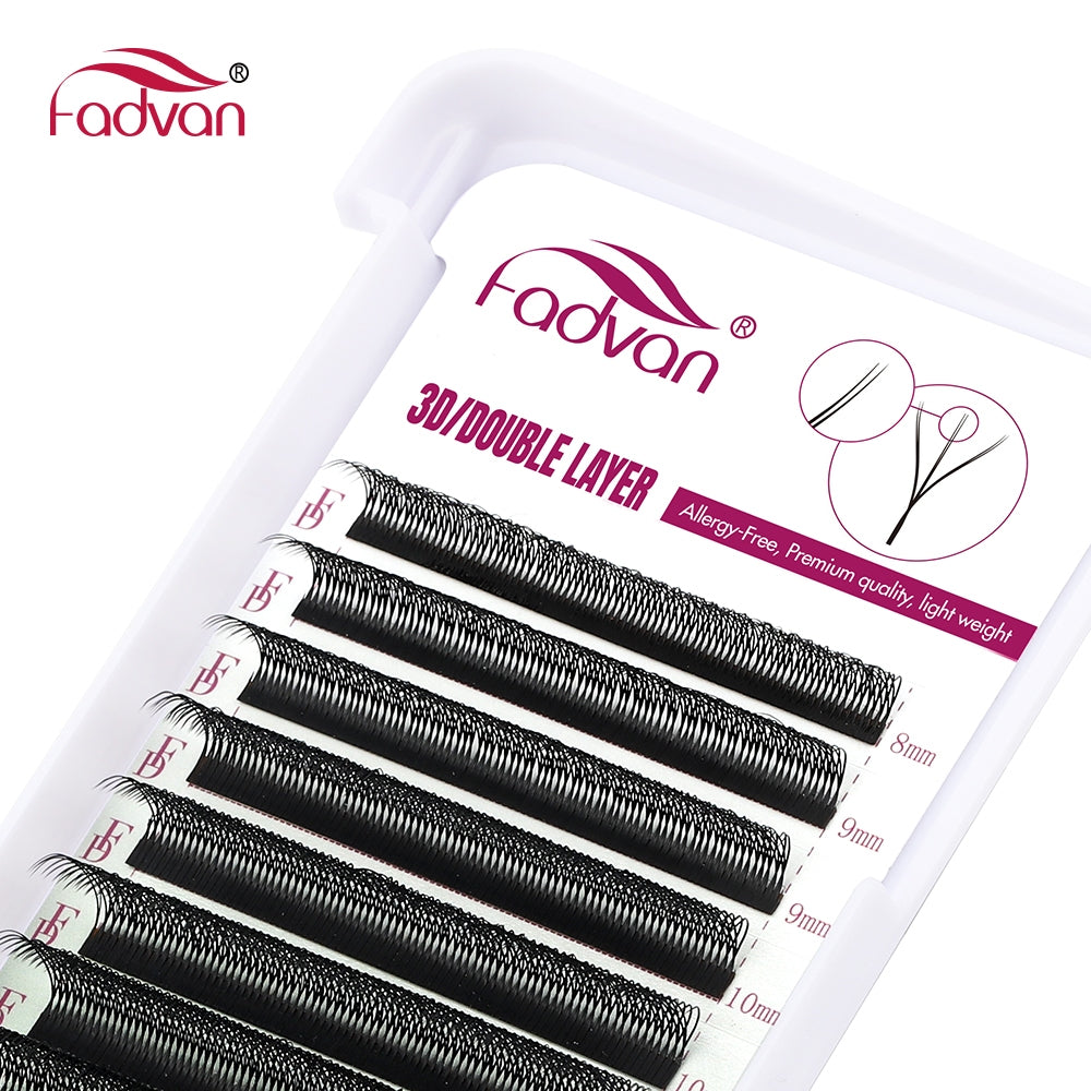 Fadvan Duplo3DW Eyelash Extensions D Curl Black False Eyelashes