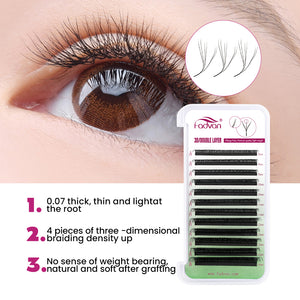 Fadvan Duplo3DW Eyelash Extensions D Curl Black False Eyelashes