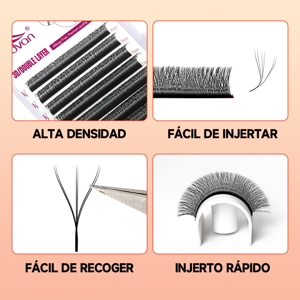 Fadvan Duplo3DW Eyelash Extensions D Curl Black False Eyelashes